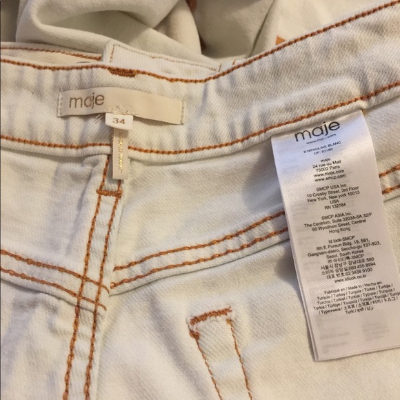 - MAJE Paoline Blanc Straight 10.5 Rise Jeans - Picture 11 of 13